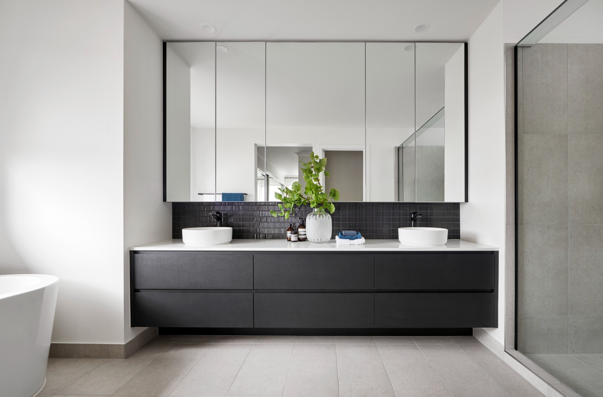 modern custom bathroom vanity in MA