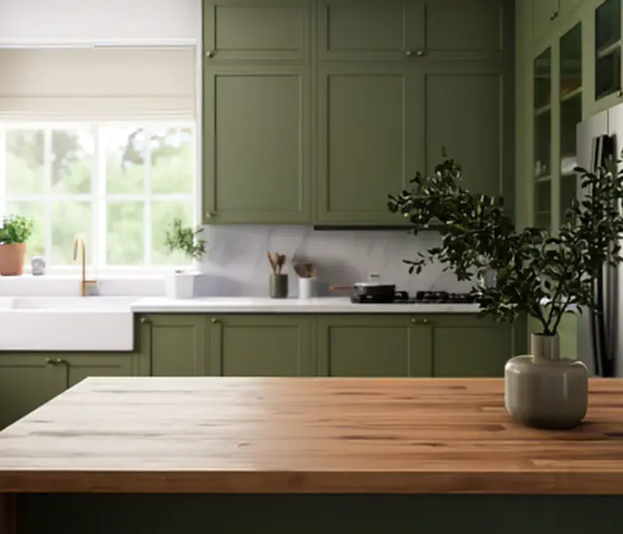 Green Kitchen Cabinets in Massachusetts