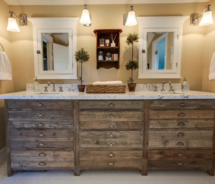 Rustic Bathroom Cabinets in Massachusetts